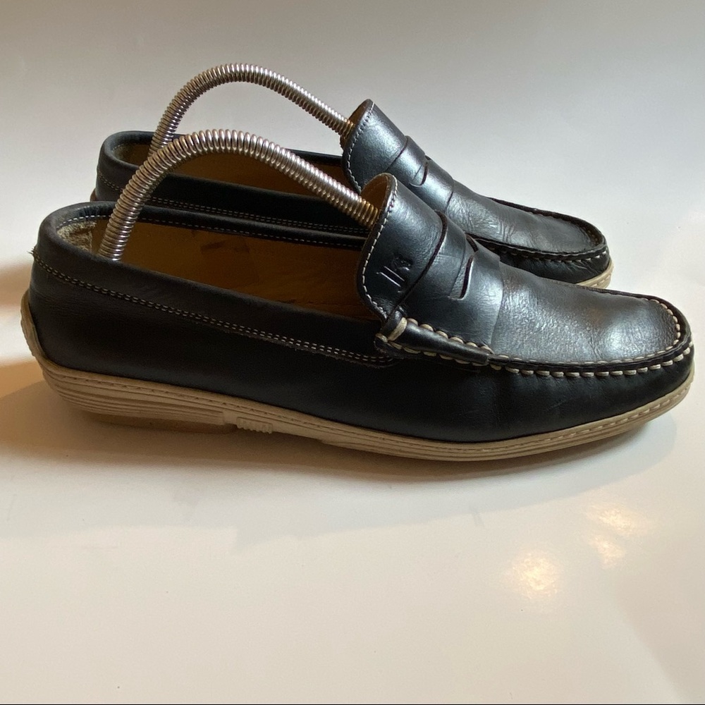 Joss Handmade Italy Navy Moc Penny Loafer Driving Shoes Mens Size 42-(11)